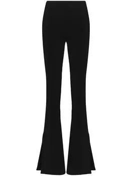 Mnot расклешенные брюки с разрезами, черный