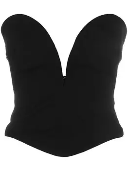 Mnot топ с V-образным вырезом, черный