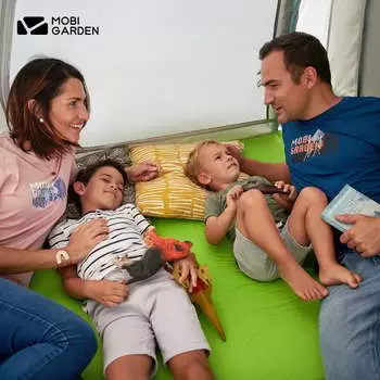 Mobi Garden, автоматический надувной коврик для кемпинга, одинарный, двойной, переносной, для хранения, походный газонный коврик, двойной зеленый