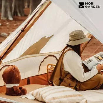 Mobi Garden Bojiang Открытый автоматический надувной коврик Портативный одинарный и двойной надувной матрас NX21663010 Одиночный теплый песочный цвет