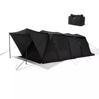 Mobi Garden черная уличная ветрозащитная и непромокаемая двухкомнатная и одножилая туннельная палатка Lansheng 4