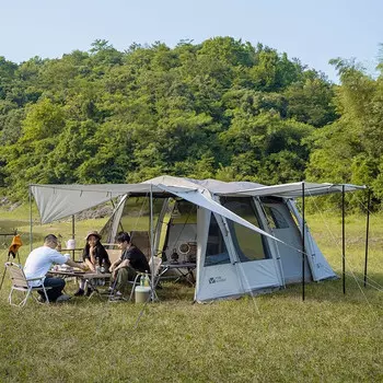 Mobi Garden изысканная палатка для кемпинга на открытом воздухе с двумя комнатами и одной гостиной NX21561042 Morning Mist White