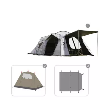 Mobi Garden кемпинг ветрозащитный и непромокаемый большой просторный зал семейная палатка для отдыха звездное небо + внутренняя палатка + комплект напольного коврика