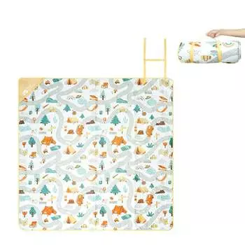 Mobi Garden Коврик для пикника Кемпинг Квадратный ультразвуковой адаптер для машинной стирки Ковер с нулевым движением Солнечно-желтый (200*200)