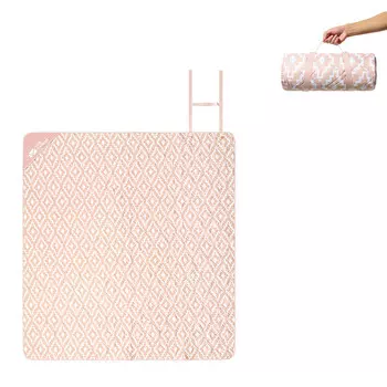 Mobi Garden Напольный коврик, коврик для пикника, можно стирать в машине, [семейный кемпинг для 4-6 человек] Сакура розовый 180*200