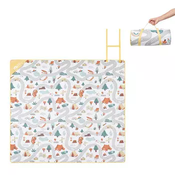 Mobi Garden напольный коврик, можно стирать в машине, коврик для пикника [6-8 человек собираются на ужин] Sunshine Yellow 200*220