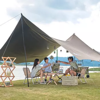 Mobi Garden навес для кемпинга, защита от солнца и непромокаемый виниловый навес Sky Dome 410 NX22661020 теплого песочного цвета