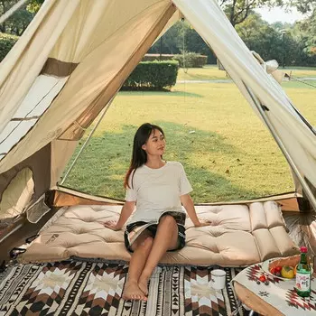 Mobi Garden NX20663006 Влагостойкий коврик Автоматическая надувная подушка Соединяемая Самонадувающийся коврик для трех человек 3 см Теплый песочный цвет