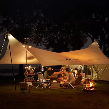 Mobi Garden NX21661021 Навес для кемпинга на открытом воздухе, полиэстер, хлопок, большой непромокаемый и солнцезащитный тент для беседки, цвет слоновой кости