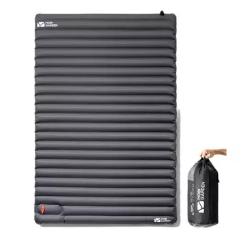 Mobi Garden односпальная и двуспальная кровать, влагостойкий матрас для кемпинга, переносной надувной матрас, надувной матрас для ног, Телец, черный, железно-серый (двуспальный)