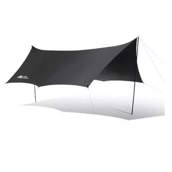Mobi Garden Outdoor непромокаемый тент, палатка для кемпинга Junting 520, виниловая версия, черный цвет, поставляется с 2 опорными стойками для 5-8 человек