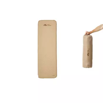 Mobi Garden Outdoor утолщенный автоматический надувной коврик для палатки, напольный коврик, матрас, переносной коврик для сна, волна, река, теплый песочный цвет (одинарный)