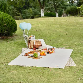 Mobi Garden Outdoor влагостойкий коврик для пикника с травой, портативный складной холщовый двухслойный коврик для пикника, хлопок натурального цвета