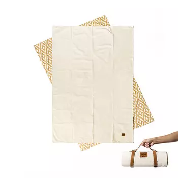 Mobi Garden Outdoor влагостойкий коврик для пикника с травой, портативный складной холщовый двухслойный коврик для пикника, хлопок натурального цвета