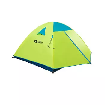 Mobi Garden палатка, снаряжение для кемпинга, непромокаемая, утолщенная, складная для кемпинга, солнечный день, флуоресцентно-желтая (4 человека), без покрытия, серебристая