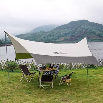 Mobi Garden шестиугольный навес для защиты от солнца и дождя на открытом воздухе и для кемпинга, обновленная версия NX20661014 оливково-зеленого цвета