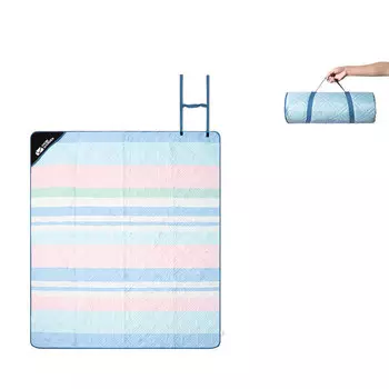 Mobi Garden складной коврик для кемпинга, обеденного перерыва, газона, ультраскладной звуковой коврик для пикника в розовую и синюю полоску (200*180)