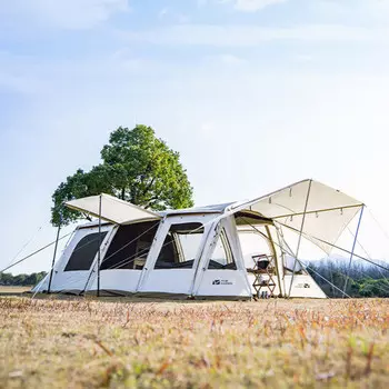 Mobi Garden туннельная палатка уличная складная переносная двухкомнатная и одногостиная с защитой от солнца и дождя 3 (5-8 человек)