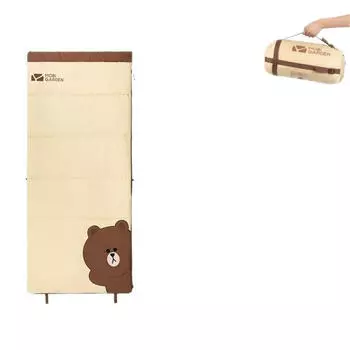 Mobi Garden Яркий спальный мешок с бурым медведем, уличный портативный матовый, толстый и теплый, летний месяц, 11-17 , бурый медведь, бежевый