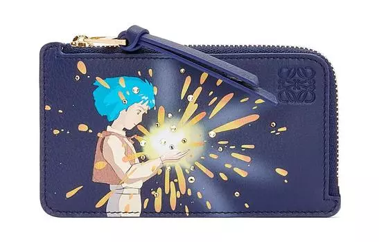 Мобильный замок Har's, коллаборация, визитница из коровьей кожи, унисекс, цвет морской волны LOEWE