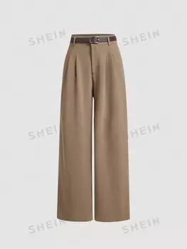 MOD Женские однотонные брюки, простой стиль, повседневные Shein, песочный