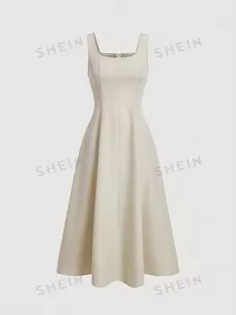 MOD Женский повседневный однотонный сарафан без рукавов на талии на весну/лето Shein, абрикосовый