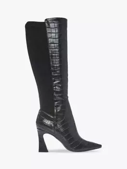 Moda in Pelle Sarisa Лакированные сапоги до колена под крокодила, черные