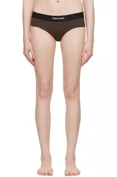 Модальные классические трусы Signature Tom Ford, коричневый