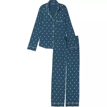 Модальный длинный пижамный комплект, женский пижамный комплект «Сердце полуночи Кайбори» Victoria's Secret, Midnight Sea Shibori Hearts/Midnight Hearts