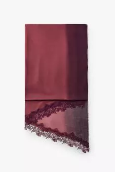 Модальный кружевной шарф ZARA, бордовый