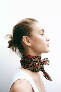 Модальный шарф с животным принтом ZARA, цвет Leopard