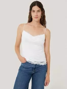 Модальный жилет с кружевной отделкой Jigsaw, белый