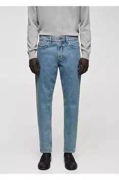 Модель I зауженные укороченные джинсы Mango, синий