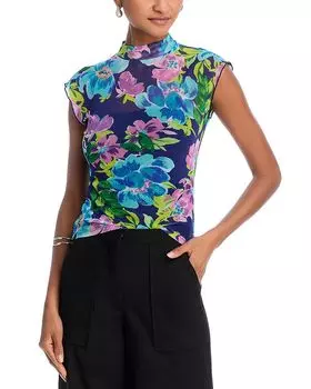 Модель Mockneck Floral Top - Exclusive AQUA, мультиколор
