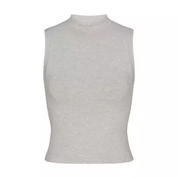 Модельный топ с горловиной SKIMS Cotton Jersey, цвет Light Heather Grey
