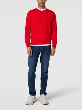 Модель с длинным рукавом и нашивкой-лейблом «BASIC MERINO» Paul & Shark, красный