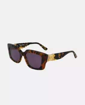 Модель солнцезащитных очков KL6125S прямоугольной формы из ацетата Karl Lagerfeld, темно-коричневый