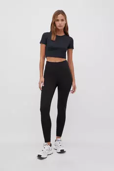 Моделирующие спортивные колготки Stradivarius, черный