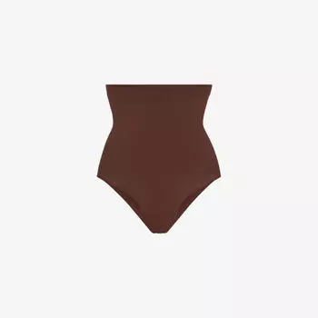 Моделирующие трусы из эластичной ткани с высокой посадкой Skims, цвет cocoa