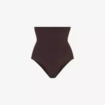 Моделирующие трусы из эластичной ткани с высокой посадкой Skims, цвет espresso