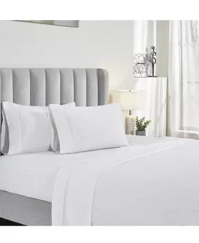 Modern Threads 200 нитей, 100% органический хлопок, комплект из 4 очень мягких простыней и наволочек, глубокий карман до 16 дюймов, матрас Osea Stripe, полный, цвет Osea Stripe