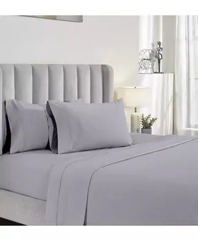 Modern Threads 200 нитей, 100% органический хлопок, комплект из 4 очень мягких простыней и наволочек, глубокий карман до 16 дюймов, матрас Osea Stripe, полный, цвет Gray