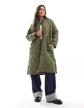 Модернизированная стеганая куртка Rhea насыщенного оливкового цвета Barbour