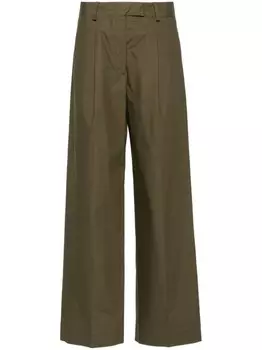 MODES GARMENTS поплиновые брюки прямого кроя, зеленый
