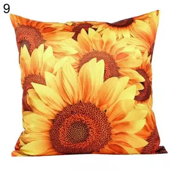 Модная 3D подсолнечника с узором из хлопка и льна, подушка для автомобиля, чехол для дивана-9 # Stuttg
