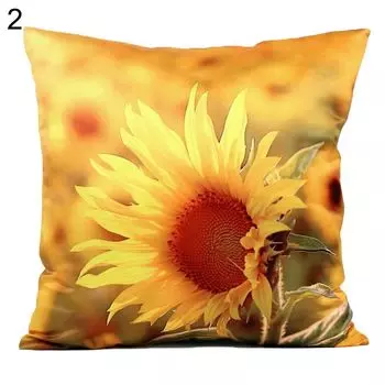 Модная 3D подсолнечника с узором из хлопка и льна, подушка для автомобиля, диван, наволочка-2 # Stuttg