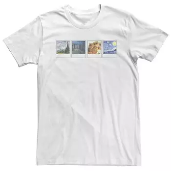 Модная футболка Big & Tall Vincent Van Gogh Polaroids Licensed Character, белый