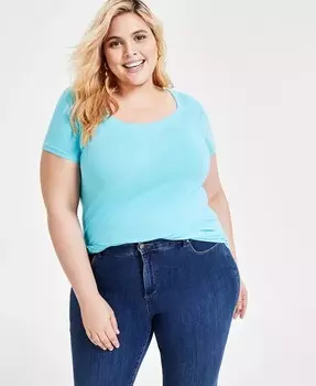 Модная футболка больших размеров с круглым вырезом Aveto, синий