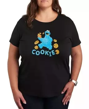 Модная футболка больших размеров с рисунком Cookie Monster Hybrid Apparel, черный