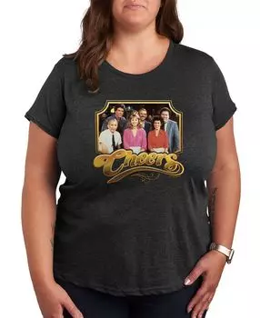 Модная футболка больших размеров с рисунком Cheers Air Waves, серый